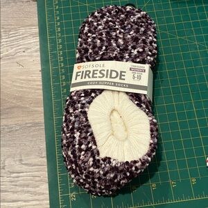 Purple and White slipper socks